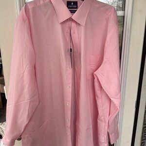 Stafford Men's Light Pink Button Down Work Dress Shirt XXL 18/34-35